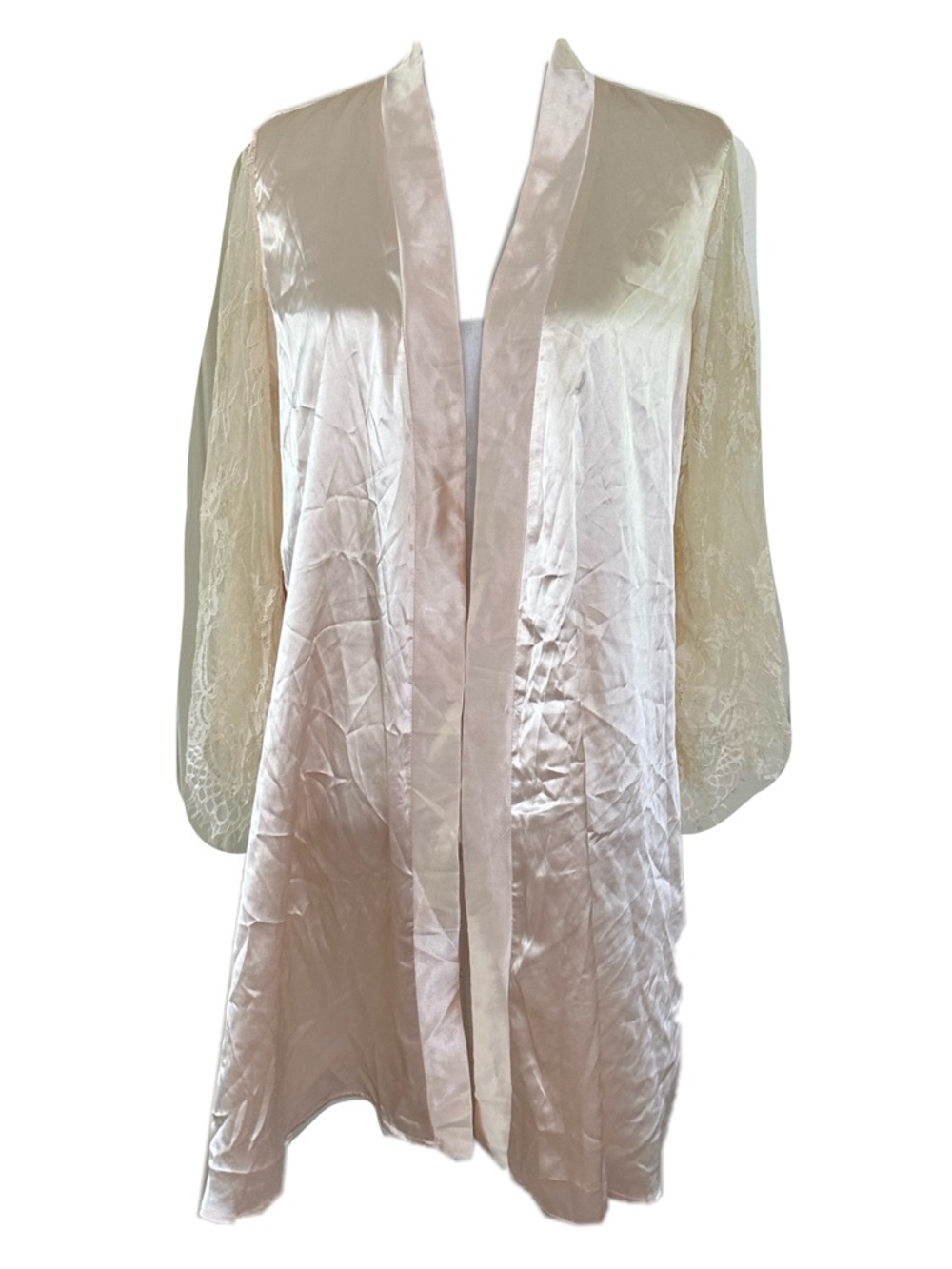 Silky Lace-Sleeve Ivory Robe - Women Intimates & Sleepwear
